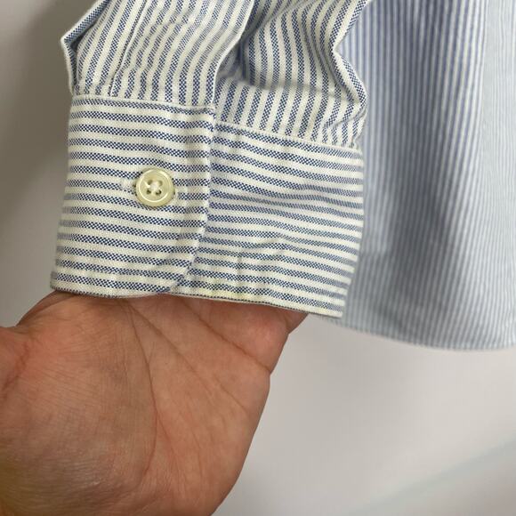 Ralph Lauren Blaire 100% Cotton stripped LS button up men's shirt size Large - Picture 7 of 15